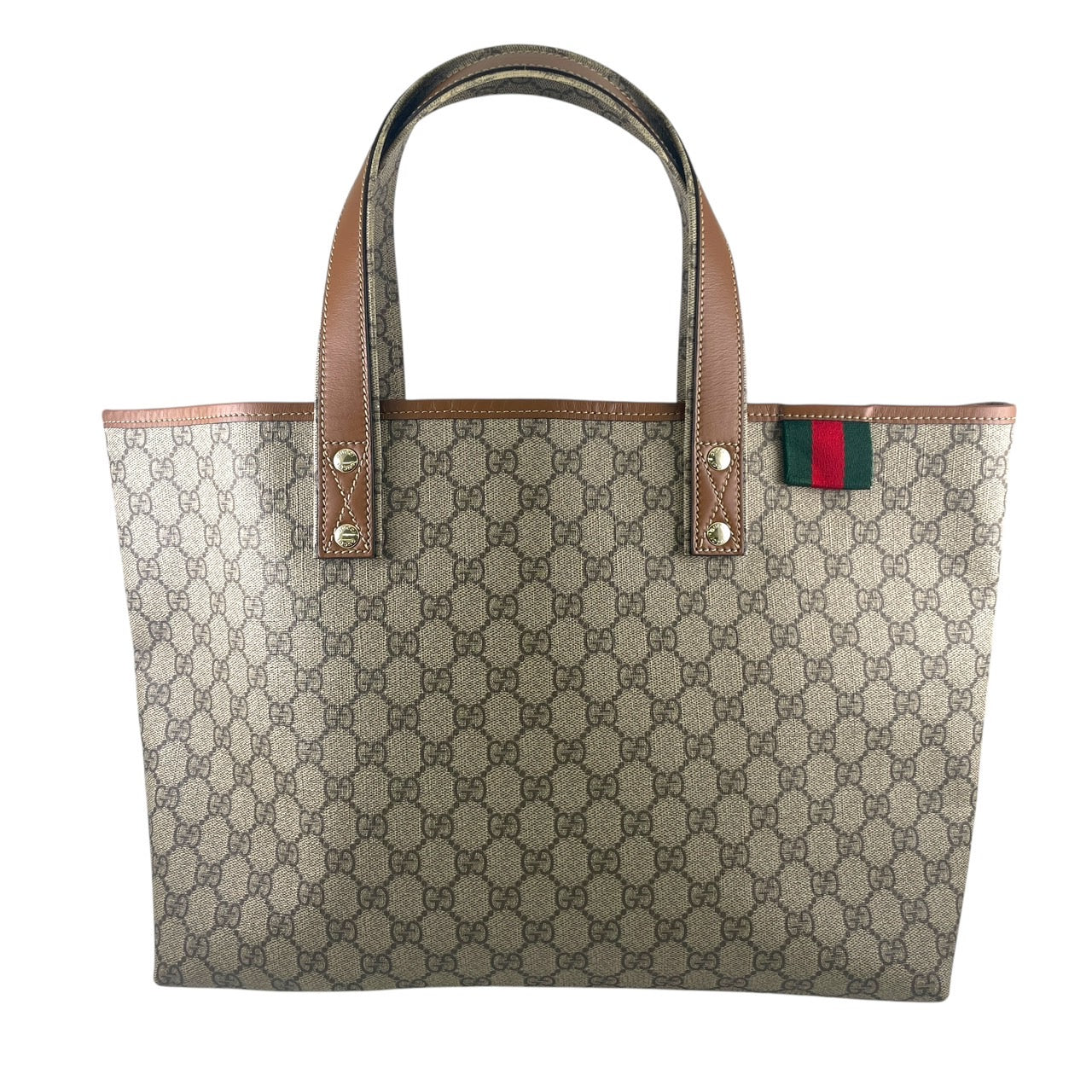 【GUCCI】グッチ 211134 トートバッグ レザーレディース GGスプリーム シェリーライン ベージュ