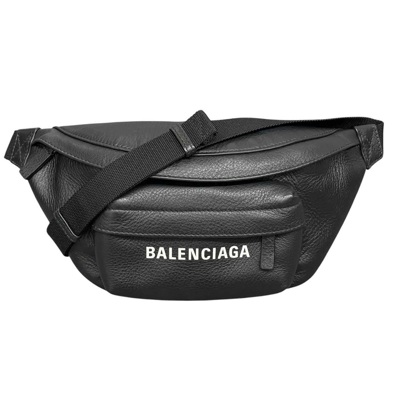 【BALENCIAGA】バレンシアガ エブリデイ ベルトパック 579617 ウエストバッグ レザーメンズ ボディバッグ ショルダーバッグ ロゴ 黒 ブラック