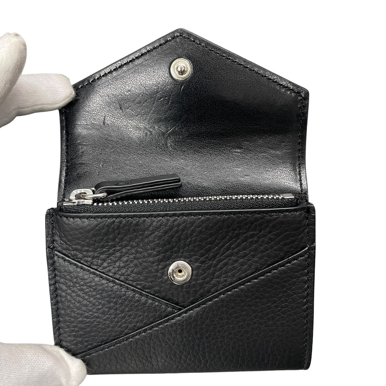 ジャパニーズ6 SA5UI0010 二つ折り財布 レザー レディース 【Maison Margiela】メゾンマルジェラ MM6 ブラック フラップウォレット