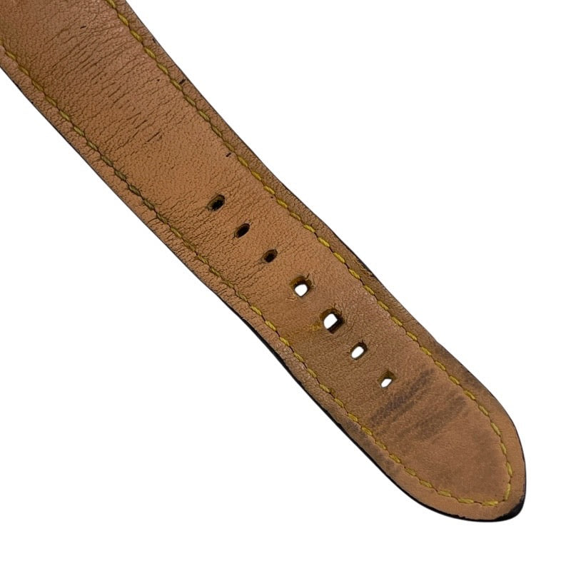 【LOUIS VUITTON】ルイ・ヴィトン タンブール GMT Q1131 腕時計 SS/レザーメンズ ブラウン文字盤 デイト