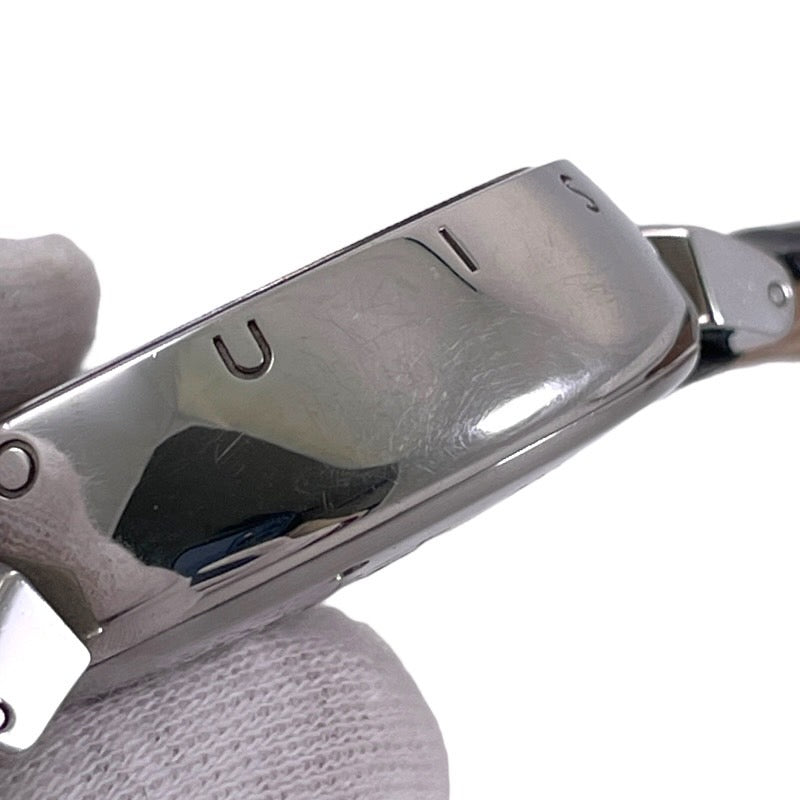 【LOUIS VUITTON】ルイ・ヴィトン タンブール GMT Q1131 腕時計 SS/レザーメンズ ブラウン文字盤 デイト