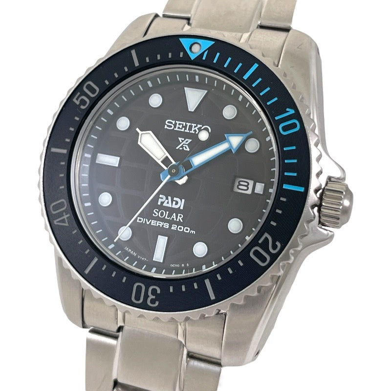 【SEIKO】セイコー プロスペックス SBDN073 腕時計 ステンレススチールメンズ V147-0CS0 ダイバースキューバ PADI ソーラー