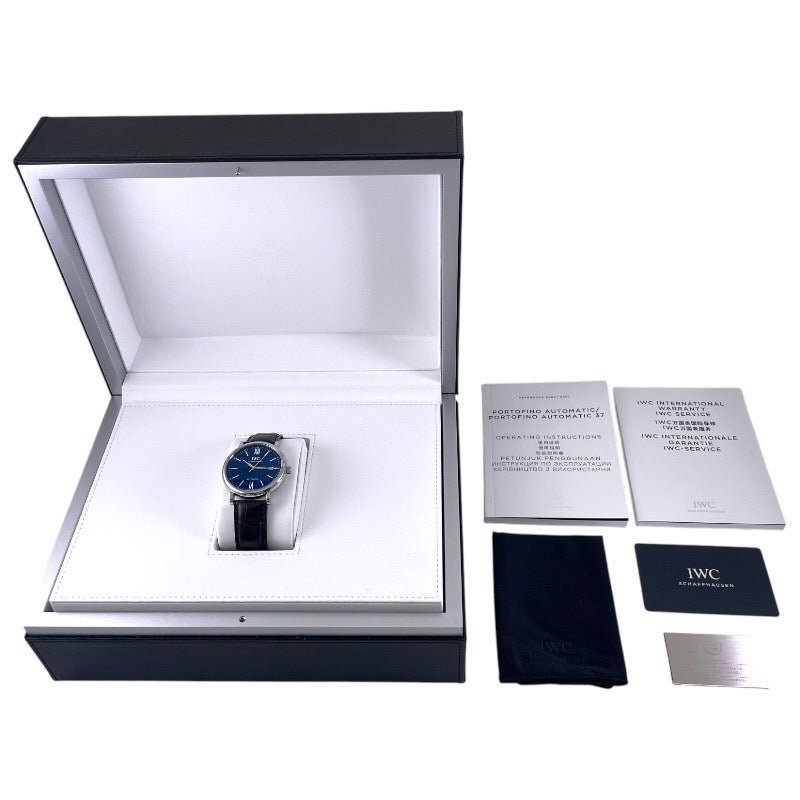 【IWC】インターナショナルウォッチカンパニー ポートフィノ IW356518 腕時計 SS/レザー メンズ 150イヤーズ 2000本限定 青文字盤 ブルー