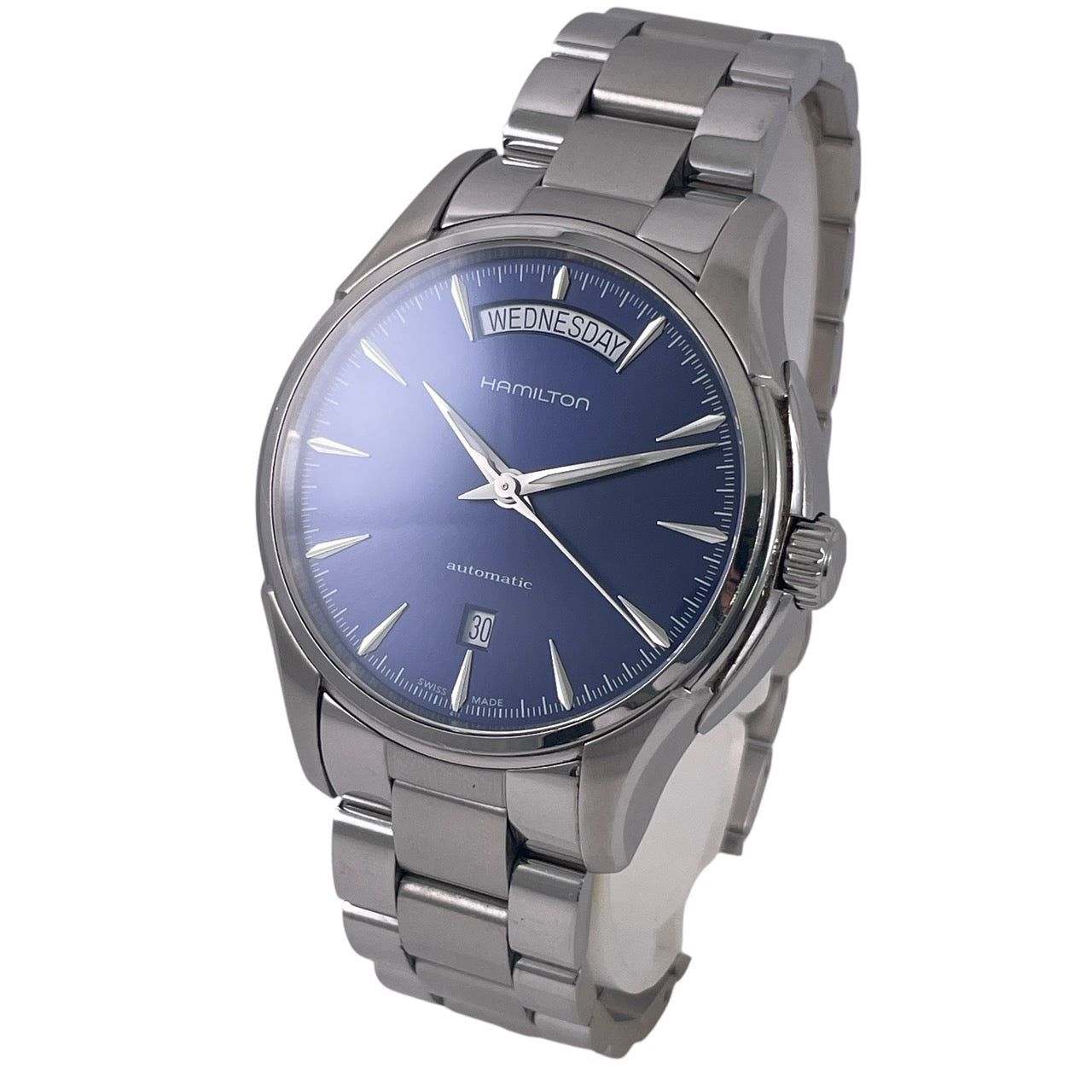 【HAMILTON】ハミルトン ジャズマスター H32505141 腕時計 ステンレススチールメンズ 青文字盤 ブルー デイデイト 自動巻き
