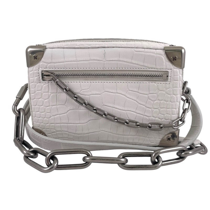 【LOUIS VUITTON】ルイ・ヴィトン ソフトトランク ミニ N98495 ショルダーバッグ メンズ クロコ MINI エキゾチック 白 ホワイト レディース
