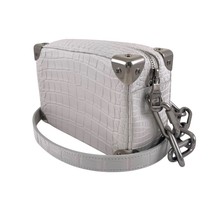 【LOUIS VUITTON】ルイ・ヴィトン ソフトトランク ミニ N98495 ショルダーバッグ メンズ クロコ MINI エキゾチック 白 ホワイト レディース