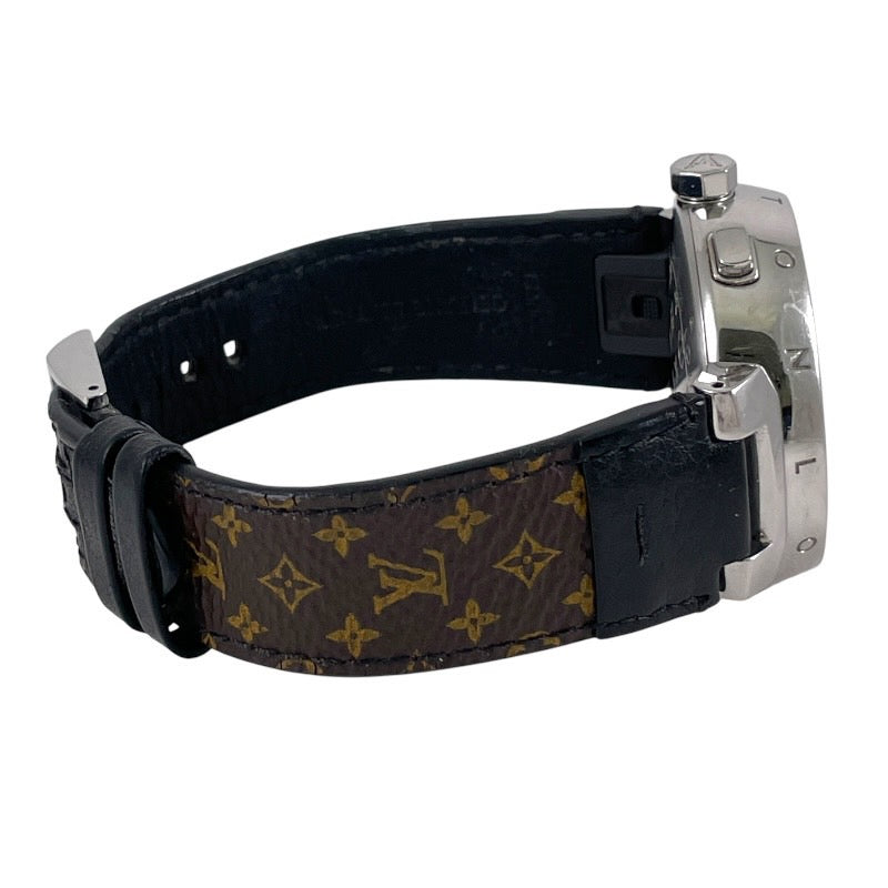 【LOUIS VUITTON】ルイ・ヴィトン タンブール クロノグラフ Q1121 腕時計 メンズ 自動巻き モノグラムベルト