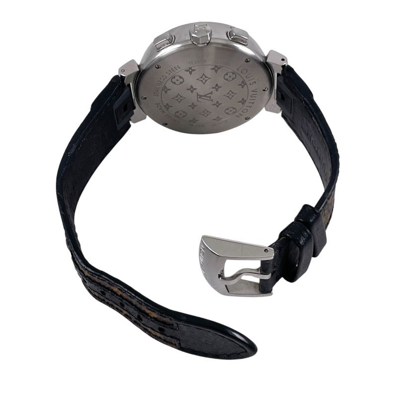 【LOUIS VUITTON】ルイ・ヴィトン タンブール クロノグラフ Q1121 腕時計 メンズ 自動巻き モノグラムベルト