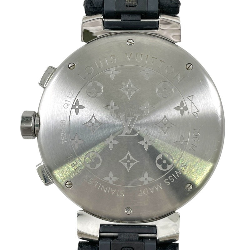 【LOUIS VUITTON】ルイ・ヴィトン タンブール クロノグラフ Q1121 腕時計 メンズ 自動巻き モノグラムベルト