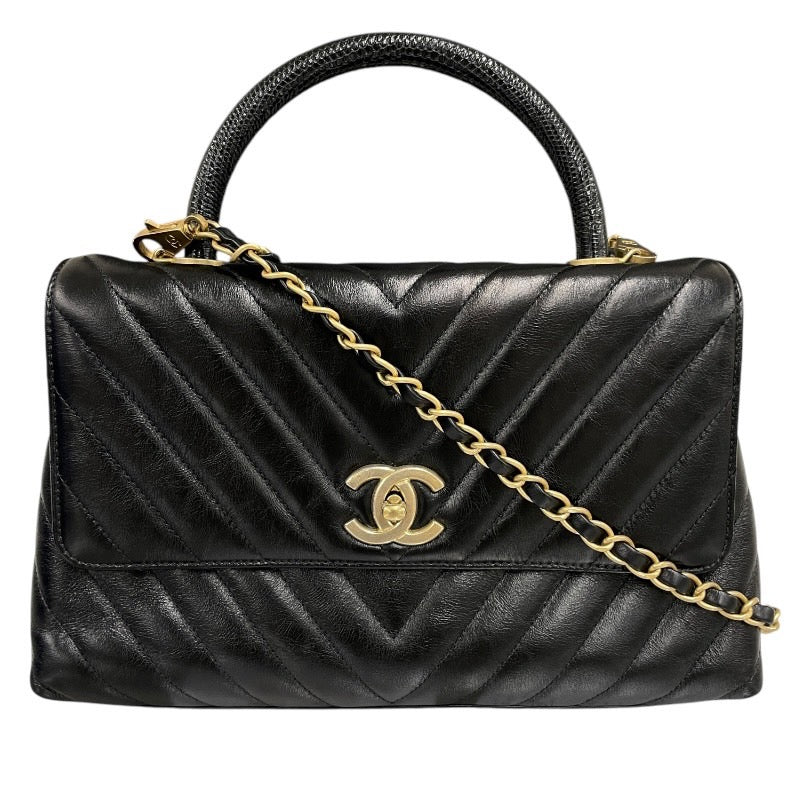 CHANEL】シャネル ココハンドル29 A92991 ハンドバッグ レザーレディース Vステッチ 2WAY チェーンショルダー 黒 ゴー