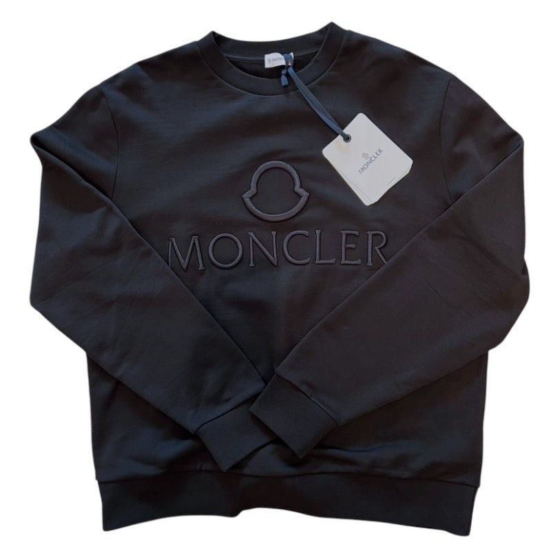 【中古】【MONCLER】モンクレール MAGLIA GIROCOLLO スウェット コットンメンズ トレーナー 黒 ブラック