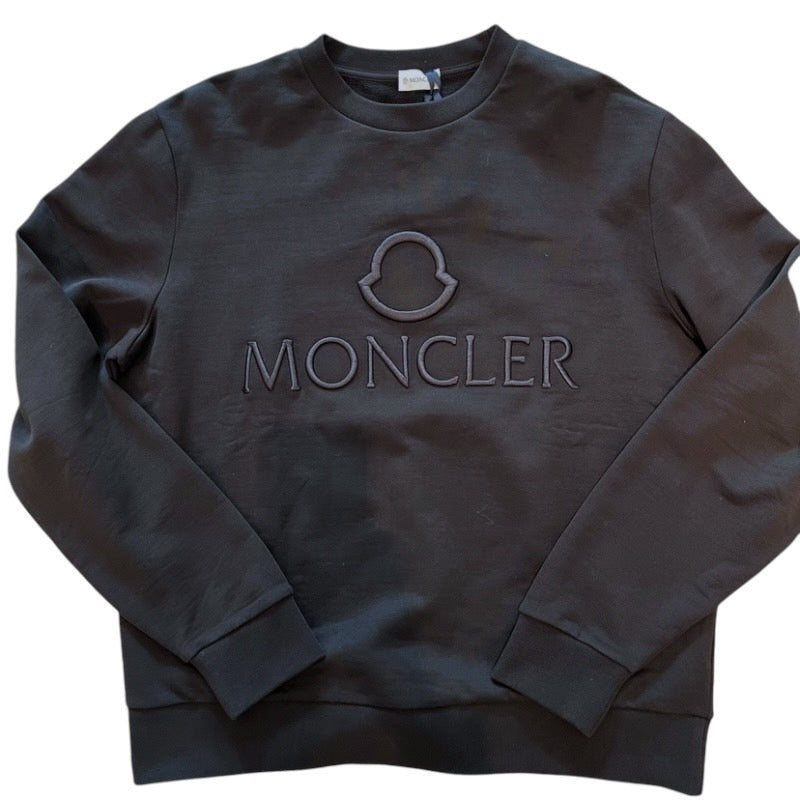 【中古】【MONCLER】モンクレール MAGLIA GIROCOLLO スウェット コットンメンズ トレーナー 黒 ブラック