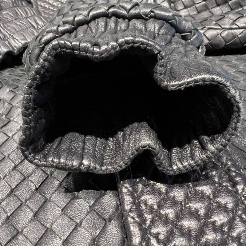 【BOTTEGAVENETA】ボッテガヴェネタ イントレチャート レザージャケット ブルゾン レザーメンズ 黒 ブラック