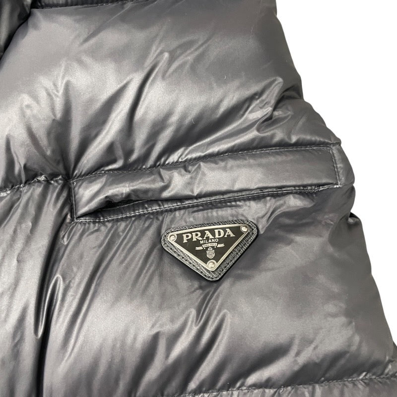 【PRADA】プラダ SGJ258 ダウンジャケット ナイロンメンズ ボンバー 黒 ブラック サイズ52 三角プレート