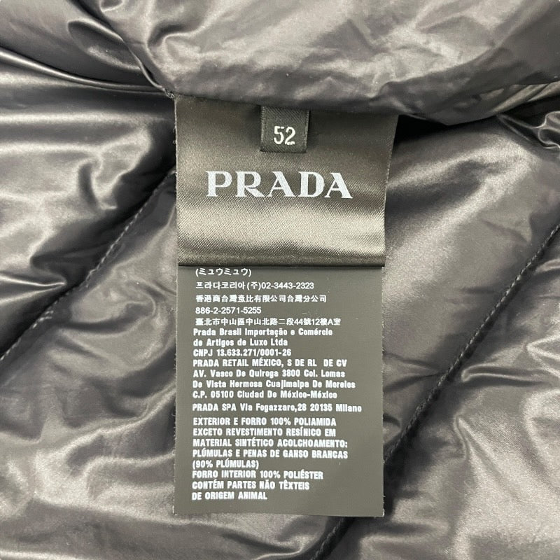 【PRADA】プラダ SGJ258 ダウンジャケット ナイロンメンズ ボンバー 黒 ブラック サイズ52 三角プレート