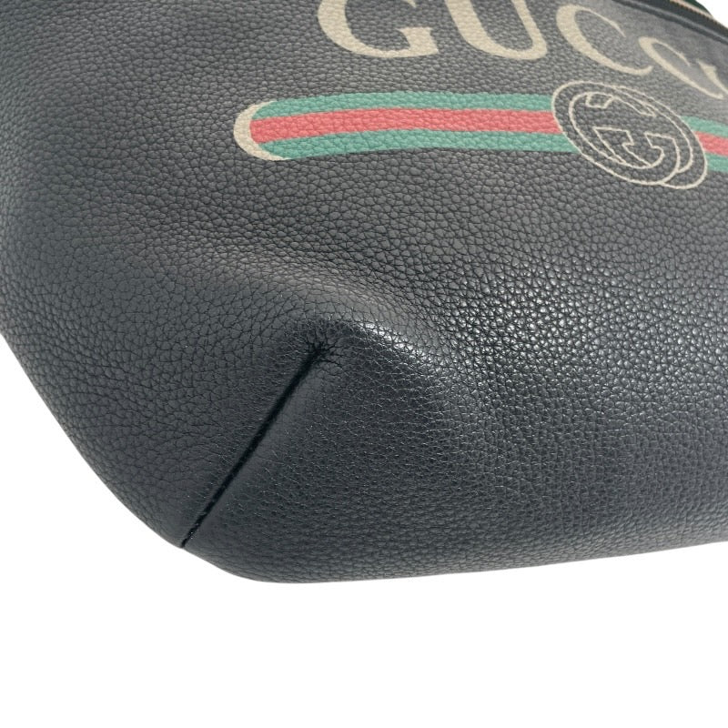 【GUCCI】グッチ ヴィンテージロゴ ウエストポーチ 530412 ウエストバッグ レザーメンズ レザー 本革 ボディバッグ 黒 ブラック