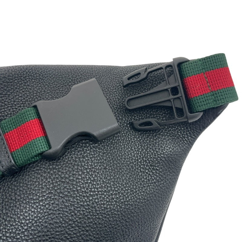 【GUCCI】グッチ ヴィンテージロゴ ウエストポーチ 530412 ウエストバッグ レザーメンズ レザー 本革 ボディバッグ 黒 ブラック