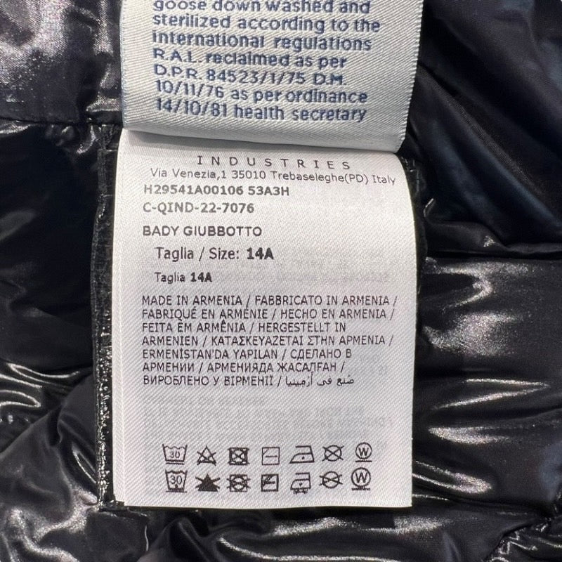 【中古】【MONCLER】モンクレール バディ BADY GIUBBOTTO ダウンジャケットキッズ 14A 14anni 164cm 黒 ブラック