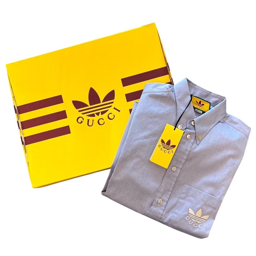 【GUCCI】グッチ GUCCI×adidas 半袖シャツメンズ ボタンシャツ コラボ