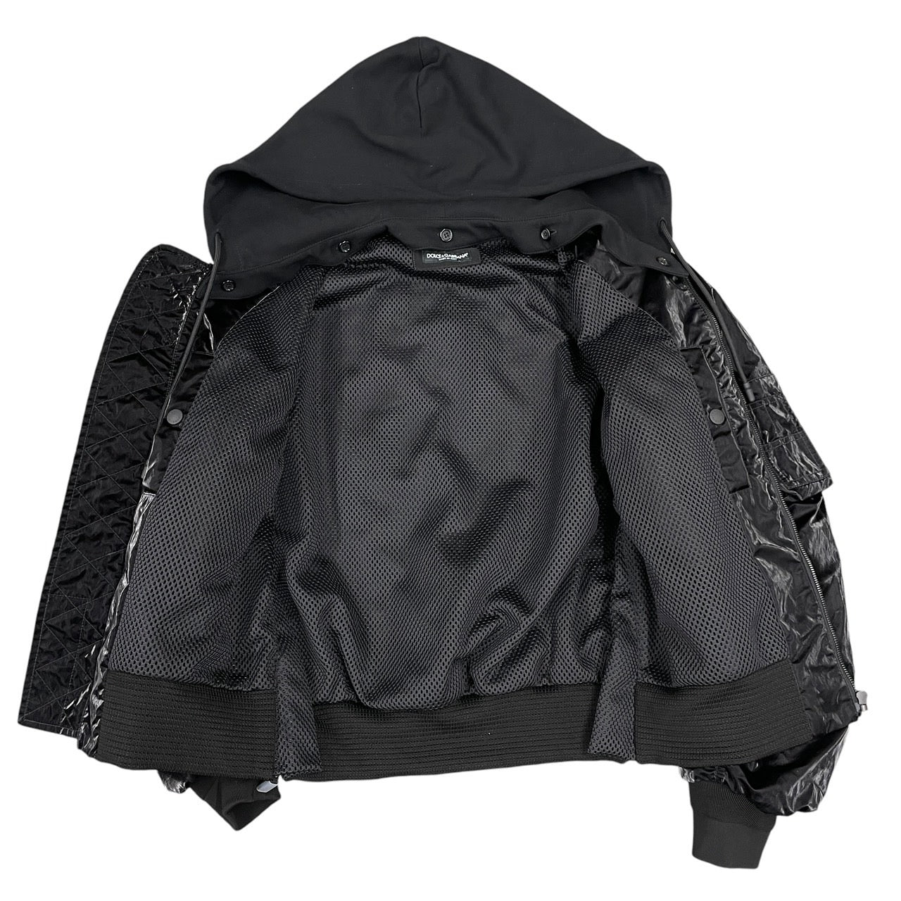 【DOLCE&GABBANA】ドルチェアンドガッバーナ ボンバージャケット G9UI3Z ブルゾン ナイロンメンズ ジップアップ メッシュ ブラック