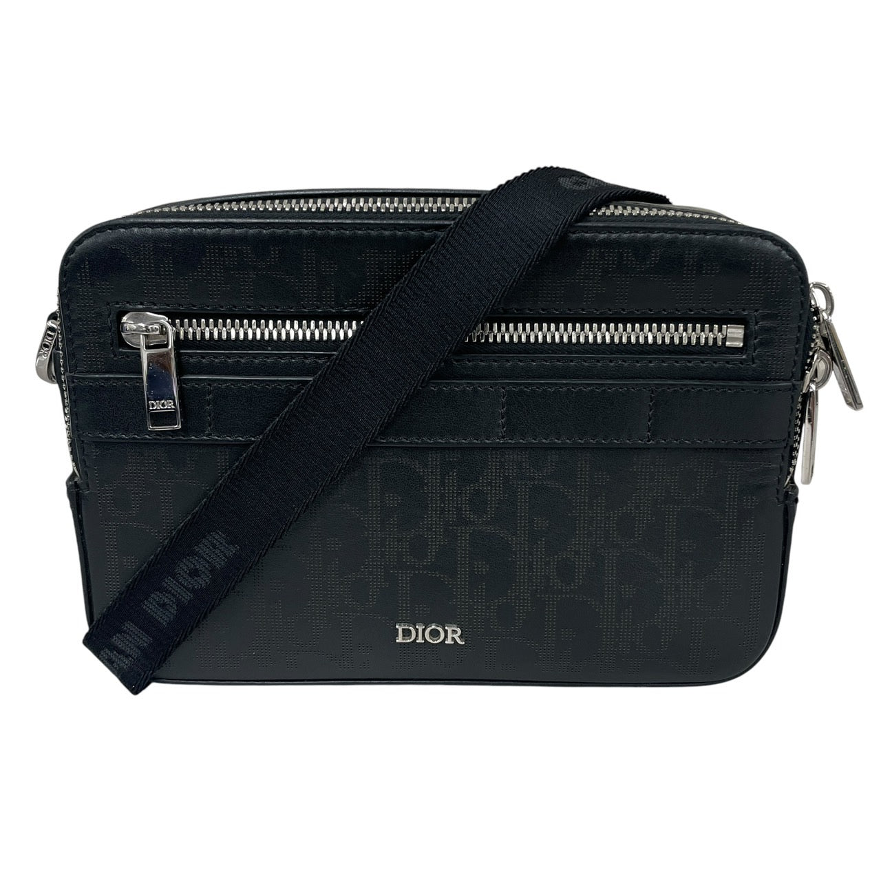 【Christian Dior】クリスチャンディオール サファリ 1ESPO206VPI ショルダーバッグ レザー メンズ オブリーク ギャラクシー ポシェット ブラック