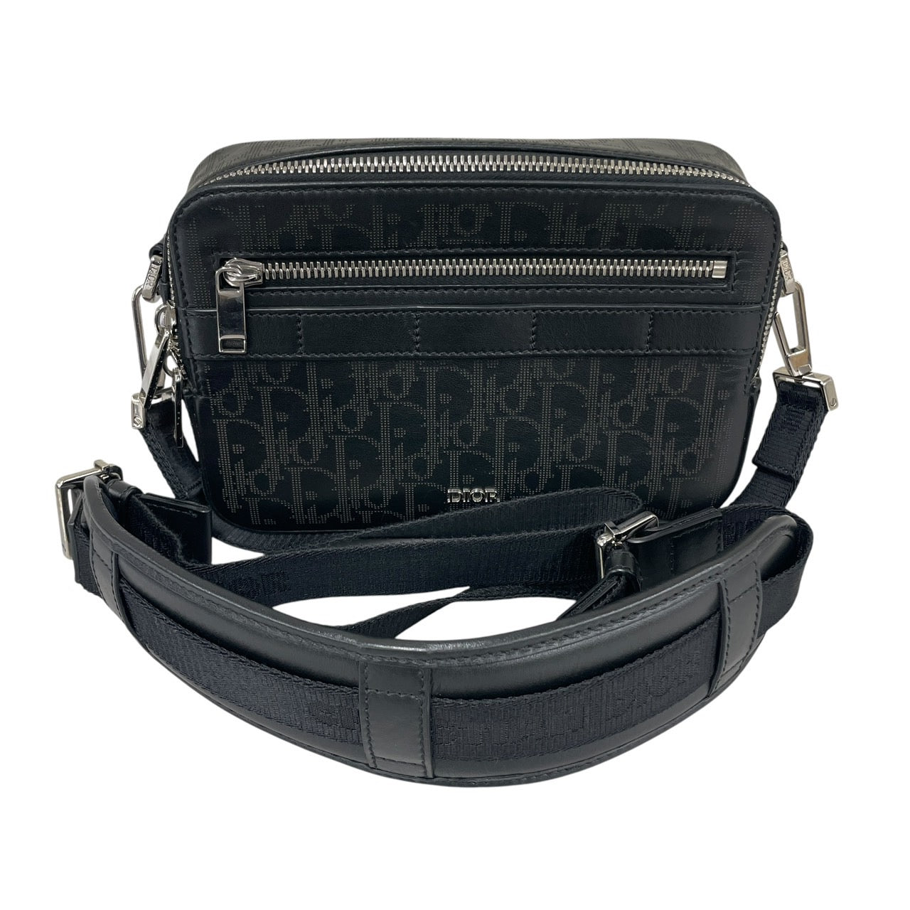 【Christian Dior】クリスチャンディオール サファリ 1ESPO206VPI ショルダーバッグ レザー メンズ オブリーク ギャラクシー ポシェット ブラック