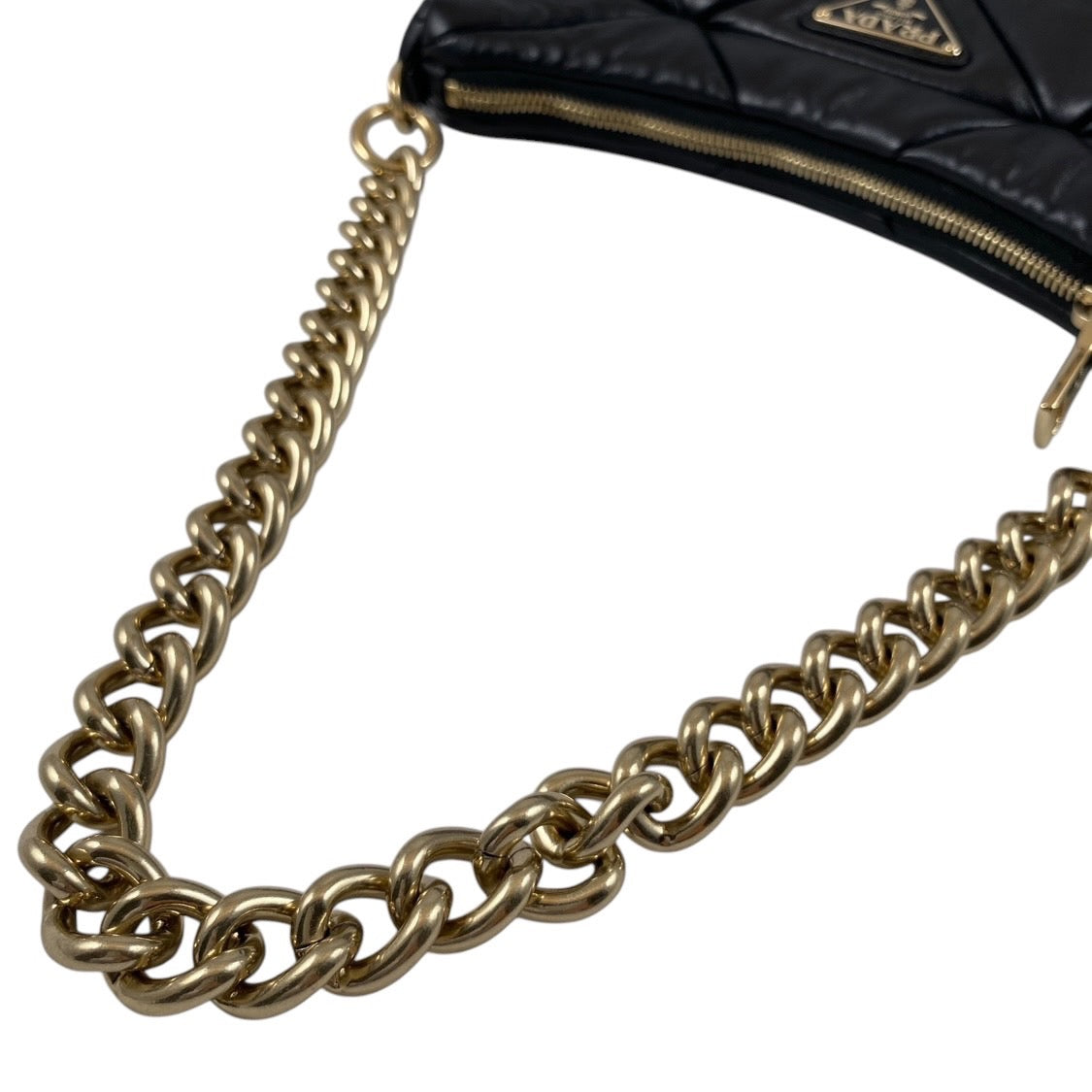 【PRADA】プラダ パデッド 1BC157 ショルダーバッグ レザー レディース 2WAY 本革 チェーン ポーチ付 黒