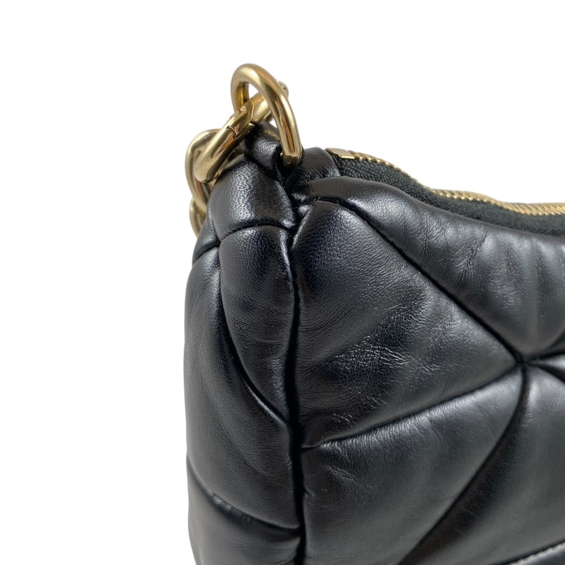 【PRADA】プラダ パデッド 1BC157 ショルダーバッグ レザー レディース 2WAY 本革 チェーン ポーチ付 黒