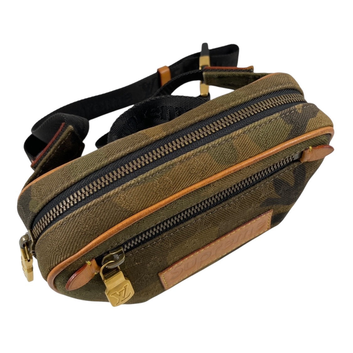 【LOUIS VUITTON】ルイ・ヴィトン バムバッグPM M44202 ウエストバッグ キャンバス メンズ ボディバッグ ウエストポーチ シュプリームコラボ SUPREME カモフラ 迷彩