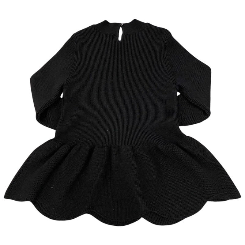 【Christian Dior】クリスチャンディオール チュニック ニット ウールキッズ サイズ12 キッズ 子供 黒 ブラック CDロゴ