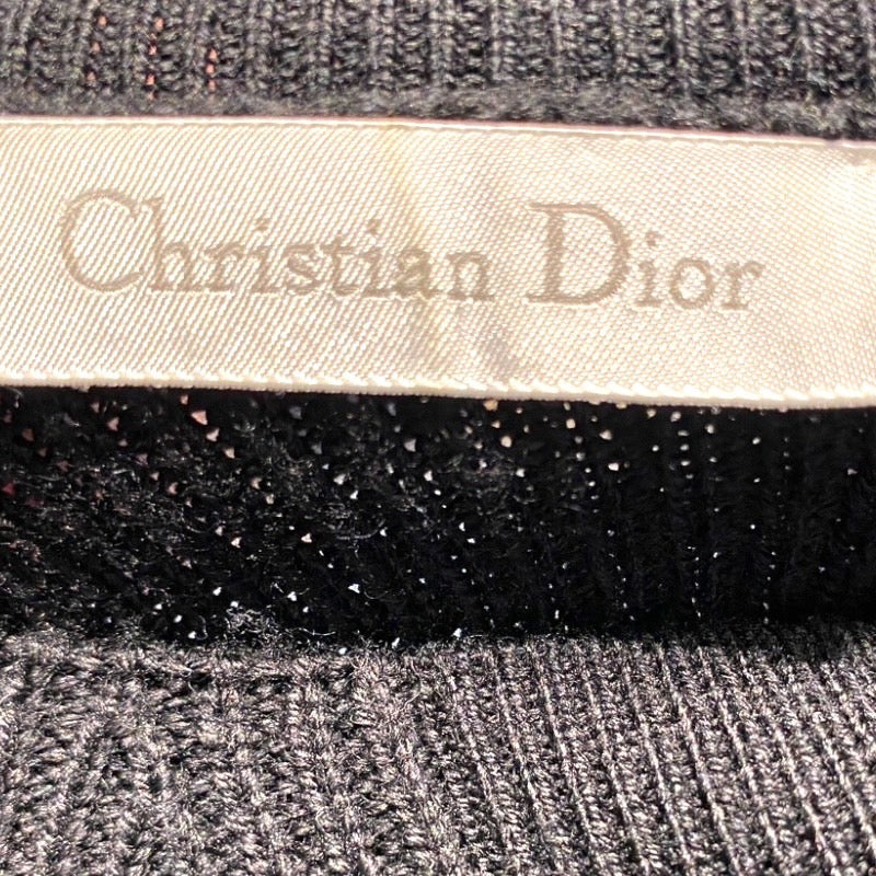 【Christian Dior】クリスチャンディオール チュニック ニット ウールキッズ サイズ12 キッズ 子供 黒 ブラック CDロゴ