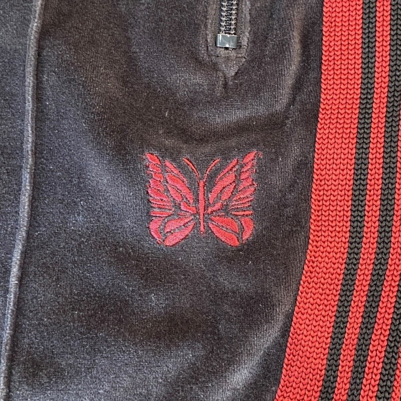 【NEEDLES】ニードルズ パンツ コットンメンズ ベロア トラックパンツ グレー ジャージ