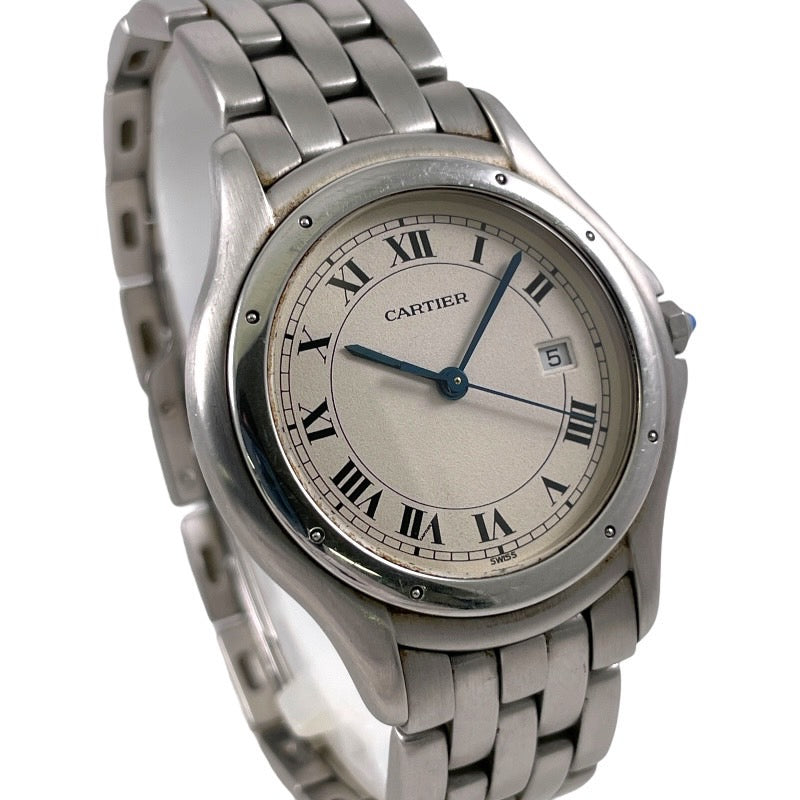 【CARTIER】カルティエ パンテールクーガーLM W35002F5 腕時計 ステンレススチール ユニセックス デイト クォーツ ボーイズ