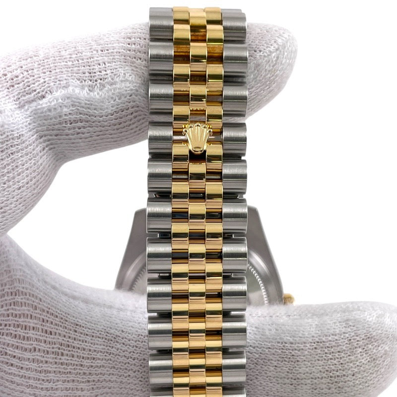 【ROLEX】ロレックス デイトジャスト 116233G 腕時計 SS/YG メンズ 黒文字盤 10Pダイヤ イエローゴールド 新品仕上げ済