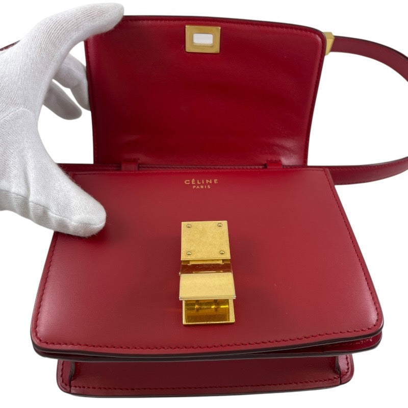 【CELINE】セリーヌ クラシックボックス 164183DLS.27ED ショルダーバッグ レザー レディース スモール ボックス カーフレザークロスボディ 赤 レッド