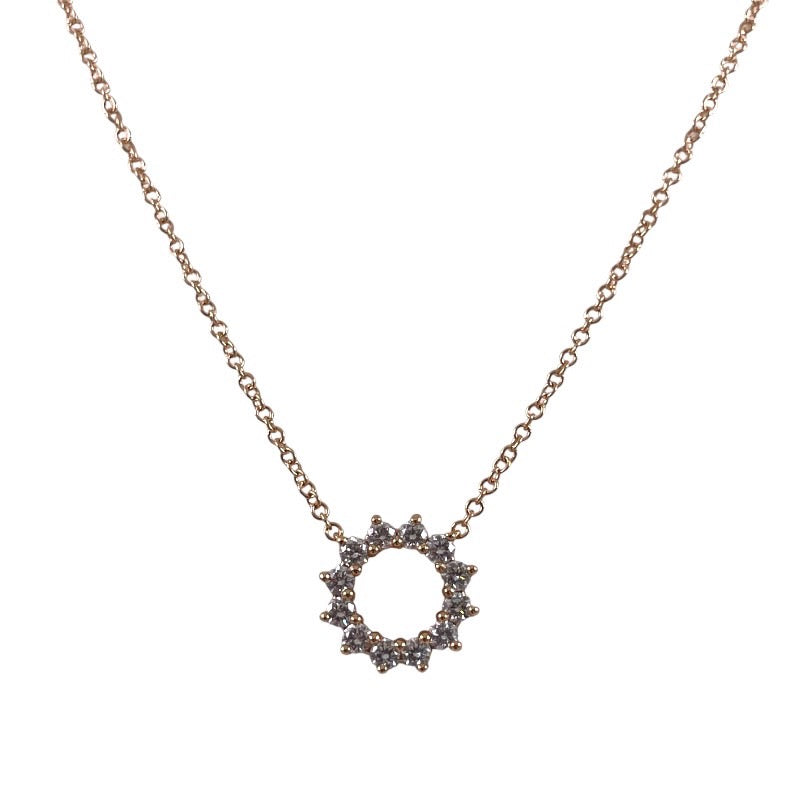 【TIFFANY&Co.】ティファニー オープンサークル ダイヤモンド ネックレス K18ピンクゴールドレディース 750