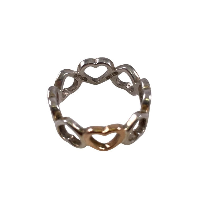【TIFFANY&Co.】ティファニー メトロ ハート リング・指輪 シルバー925レディース 11号 K18 750