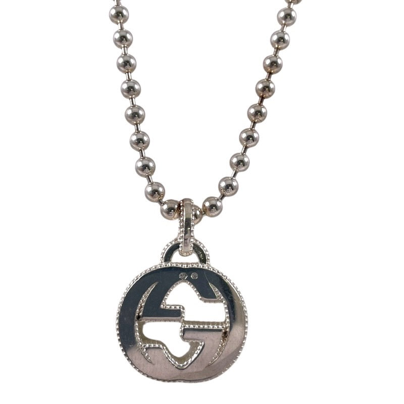 【GUCCI】グッチ インターロッキングG 479219 ネックレス シルバー925 メンズ ボールチェーン