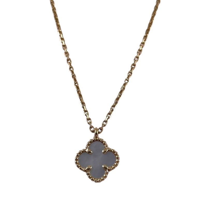 【Van Cleef & Arpels】ヴァンクリーフ&アーペル スウィートアルハンブラ シェル VCARF69100 ネックレス K18イエローゴールド レディース 750YG ペンダント マザーオブパール スイート