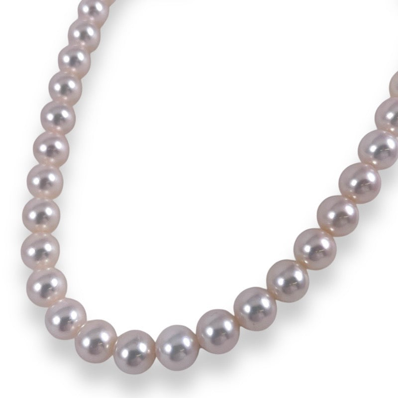 【MIKIMOTO】ミキモト ネックレスレディース パール アコヤ 真珠 6.5-7mm Mチャーム付