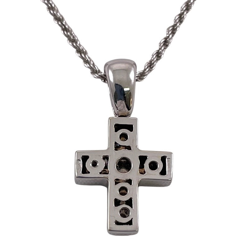 【Damiani】ダミアーニ クロス 十字架 ネックレス K18ホワイトゴールド レディース ダイヤモンド 750 ベルエポック メンズ