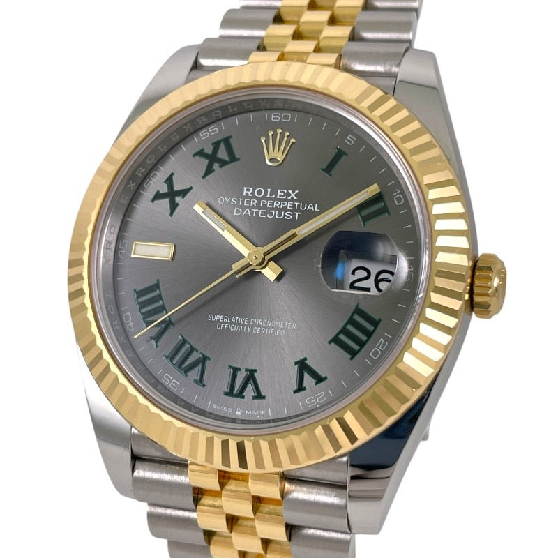 【ROLEX】ロレックス デイトジャスト41 126333 腕時計 SS/YGメンズ スレート ローマン イエローゴールド ジュビリーブレス