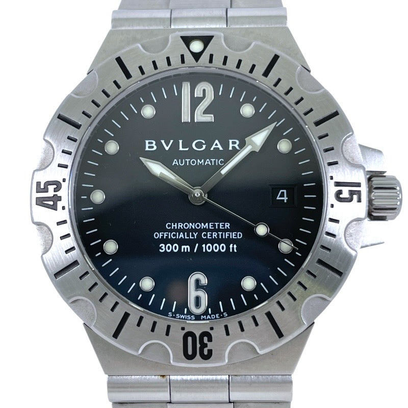 【BVLGARI】ブルガリ ディアゴノ スクーバ SD40S 腕時計 ステンレススチール メンズ デイト SS/SS 自動巻き クロノメーター