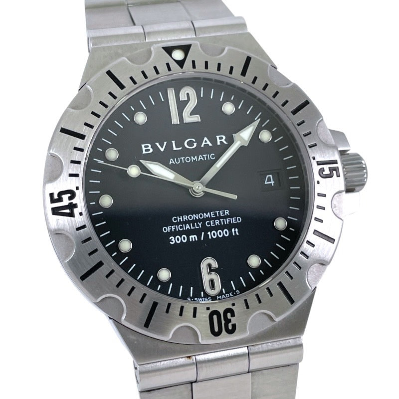 【BVLGARI】ブルガリ ディアゴノ スクーバ SD40S 腕時計 ステンレススチール メンズ デイト SS/SS 自動巻き クロノメーター