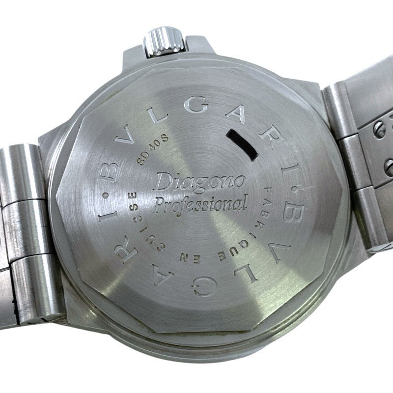 【BVLGARI】ブルガリ ディアゴノ スクーバ SD40S 腕時計 ステンレススチール メンズ デイト SS/SS 自動巻き クロノメーター