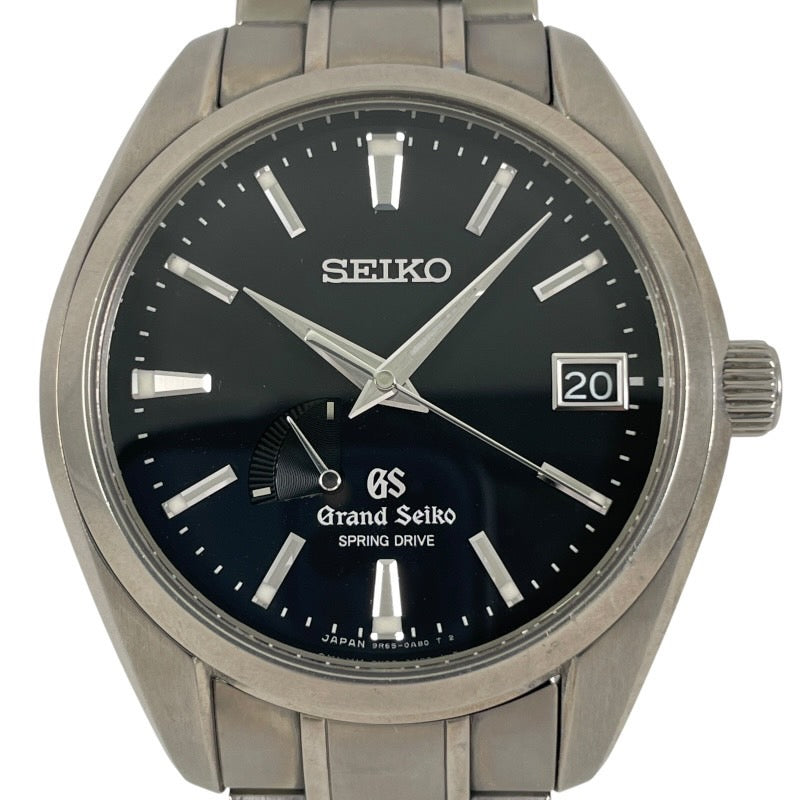 【Grand Seiko】グランドセイコー 9R65-0AE0 SBGA041 腕時計 チタンメンズ スプリングドライブ パワーリザーブ 黒文字盤