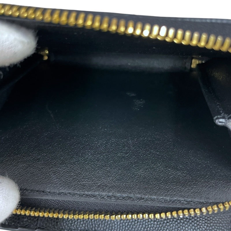 【SAINT LAURENT PARIS】サンローランパリ モノグラム 668288 二つ折り財布 レザーレディース ラウンドファスナー 2つ折り 黒 ブラック コンパクト ジップアラウンド