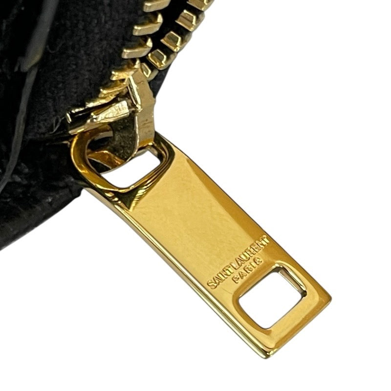 【SAINT LAURENT PARIS】サンローランパリ モノグラム 668288 二つ折り財布 レザーレディース ラウンドファスナー 2つ折り 黒 ブラック コンパクト ジップアラウンド