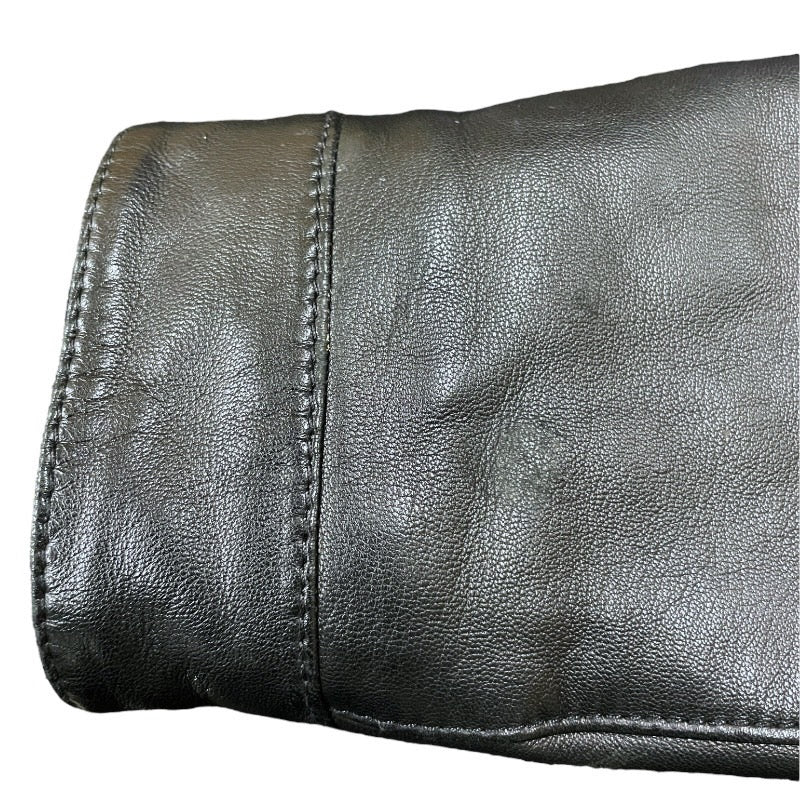 【HUGO BOSS】ヒューゴボス レザー シングル ライダースジャケット レザー メンズ TAILORED 黒 ブラック サイズ48