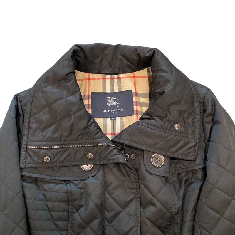 【BURBERRY】バーバリー チェック柄 フード付きコート その他アウター メンズ キルティング 中綿 黒 ブラック